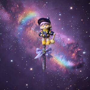 Purple and Yellow Character Pen